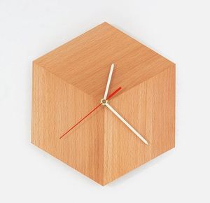 Horloge murale moderne en bois en forme de cube, affichage silencieux à quartz, horloge à aiguilles à suspendre pour le salon, décoration de la maison - Product Image 3