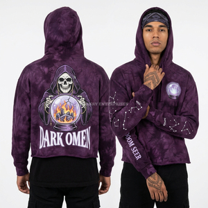 เสื้อฮู้ดดี้สีเขียวเซจสำหรับผู้ชาย 400GSM ลายกราฟิกกะโหลกแบบธรรมชาติ ผ้าฝ้ายฟลีซหนานุ่มทรงโอเวอร์ไซส์ สไตล์สตรีทแวร์ - Product Image 2
