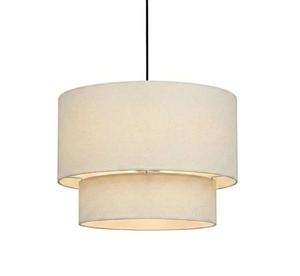 Lámpara Colgante Moderna de Tela con Pantalla Redonda Blanca, E27 LED 2700K, Luz Blanca Cálida Suave para Sala de Estar - Product Image 4