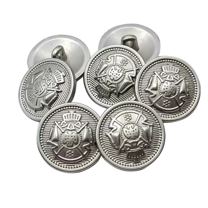 กระดุมโลหะสีทองแบบกำหนดเองสำหรับชุดยูนิฟอร์ม เสื้อโค้ท เสื้อเชิ้ต กระดุมเย็บตกแต่งสีขาว ทำจากโลหะผสม สำหรับเสื้อผ้า - Product Image 1