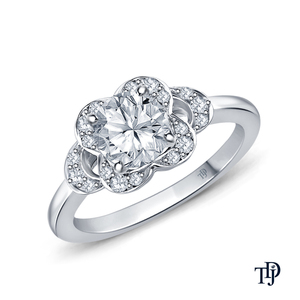 Anillo de Compromiso de Oro de 10K con Diseño Elegante de Viña Trenzada y Diamante (Natural) Personalizable con Piedra Central de Corte Redondo o Fantasía OEM - Product Image 1