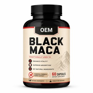 Capsules d'extrait de racine de Maca noire péruvienne OEM ODM 500mg, complément premium de Lepidium Meyenii pour hommes et femmes, poudre de Maca pure - Product Image 2