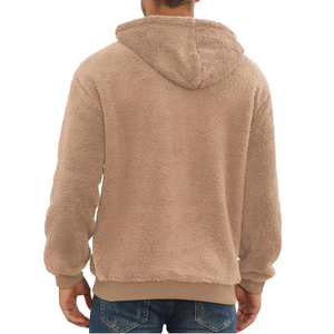 Sweat-shirts en polaire sherpa personnalisés pour hommes - Grande taille, hiver, séchage rapide, respirant, streetwear, léger, coupe classique, doublure, poche - Product Image 2