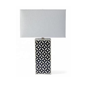 Bases de lámpara de aluminio con mosaico con incrustaciones de hueso, lámpara superior y accesorio eléctrico para la decoración del hogar de la sala de estar - Product Image 3