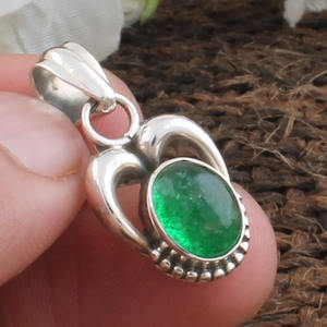 Colgante de Jade Verde Natural de Myanmar con Incrustaciones de Plata de Ley 925, Collar de Jade Verde Imperial, Fabricante - Product Image 4