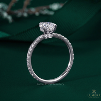 Anillo de Compromiso Solitario con Diamante Cultivado en Laboratorio, Corte Pera Brillante, Oro 9K, 10K, 14K, 18K, Joyería Nupcial