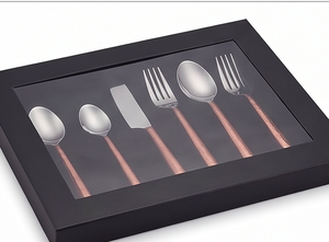 Ensemble de couverts modernes en acier inoxydable avec poignée en cuivre, finition miroir, résistant à la rouille, pour mariage et dîner - Product Image 6