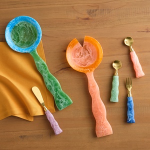 Cuchara y Tenedor para Ensalada de Resina Epoxi, Multicolor, Apto para Lavavajillas, Personalizable, Apto para Microondas, Alta Calidad para Hoteles y Restaurantes - Product Image 4