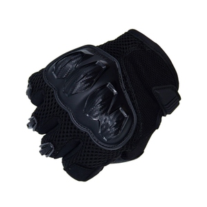 Gants de course à doigts entiers noirs avec surpiqûres rouges, protection respirante de la paume, fermeture auto-agrippante pour la conduite et l'utilisation en extérieur - Product Image 3