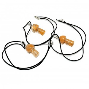 Colgante de Hamsa de piedra Natural Feng Shui, piedra preciosa de jaspe amarillo pulido para curación espiritual, encanto de cristal religioso para - Product Image 2