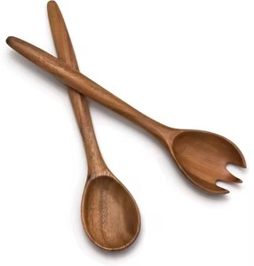 Cuillère de service en bois de designer, ustensile de cuisine en bois naturel, outil de cuisson, de mélange et de service, finition polie, vaisselle de cuisine sans danger pour les aliments - Product Image 3