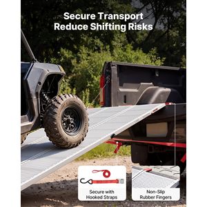 Rampe per Rimorchi in Alluminio con Capacità di 1500 LBS, 76 x 54 Pollici, Pieghevoli in Tre Parti, con Dita in Gomma Antiscivolo per Carico ATV - Product Image 5