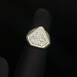 Iced Out Style Round Cut Moissanite Diamond Engagement <b>Ring</b> Hip Hop Style Anniversary Gifts 925 Sterling <b>Silver</b> Jewelry for <b>Mens</b> - Product Image 5