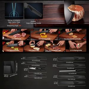 Set di coltelli da cucina per uso domestico con pratico blocco porta coltelli - Product Image 3