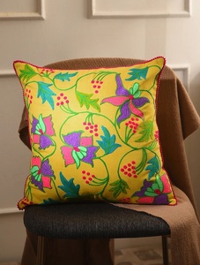 Funda de cojín de algodón bordado a mano para sala de estar, cubierta de cojín de algodón para Hotel, sofá o cama ecológico, exclusivo, indio, lujoso - Product Image 3