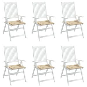 Juego de 6 Cojines para Sillas de Exterior de Tela Oxford Beige, Fibra de Espuma con Alta Comodidad - Product Image 4