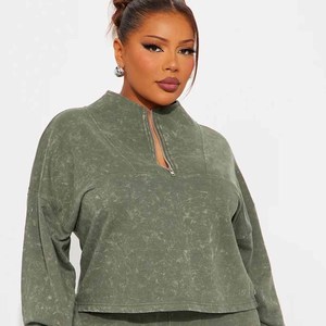 Wholesale Cheap Winter Lace Streetwear Pullover Tracksuits for <b>Women</b> Custom Embroidery Logo Breathable Sweat suit - Product Image 3