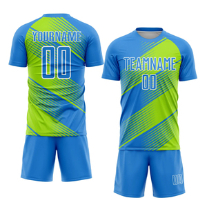 ชุดเสื้อฟุตบอลแบบยูนิเซ็กซ์สีเขียวขาวพิมพ์ลายตามสั่งชื่อทีมหมายเลขชุดยูนิฟอร์มผู้ใหญ่แขนสั้นดูดซับความชื้น - Product Image 5
