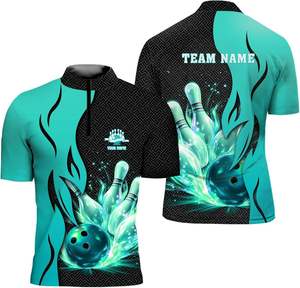 Custom Quick Dry 100% Polyester <b>Bowling</b> Polo T-shirt Sublimation Polo Shirts for Men - Product Image 1