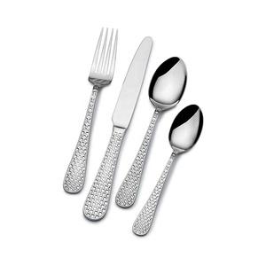 Juego de cubiertos de acero inoxidable con mango martillado, vajilla elegante de nuevo diseño - Product Image 1