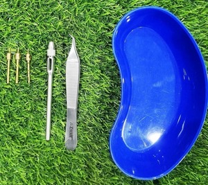 Premium Manual Hair Transplant FUE Instrument Set <b>3</b> Sharp Edge FUE Punches Handle Extraction Forceps Tray German Stainless Steel - Product Image 1