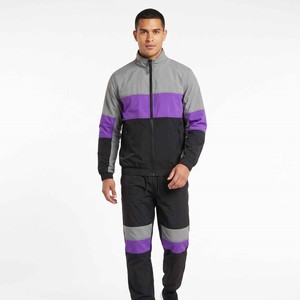 Custom Nylon Lightweight Tracksuit Men's <b>Patchwork</b> Waterproof Windbreaker <b>Jacket</b> and Pants Set Unisex Embroidered Tracksuit - Product Image 5