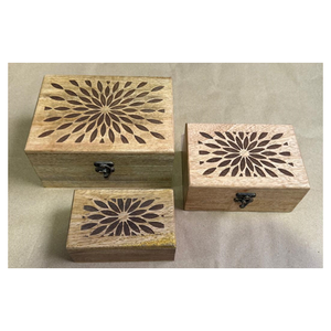 Professional Manufacturer Selling Made in India Engraved Mango Wood <b>Box</b> Rectangular Wooden <b>Storage</b> <b>Box</b> for Home Use - Product Image 1