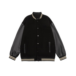 Custom Adult and Youth Baseball Fleece Varsity Jacket with Stand Collar Front Logo 100% Cotton - Product Image 3