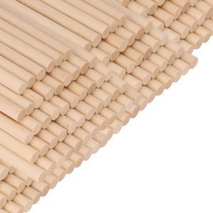 Tiges en bois rondes de 12 pouces de long et de 1/2 pouce de diamètre, en tilleul naturel, pour artisanat DIY - Product Image 1