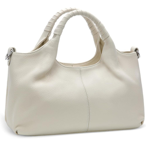 Bolso de hombro plegable para mujer, de cuero auténtico, con cremallera, impermeable, con forma de silla de montar, correa extraíble, bolso de mano informal de alta calidad - Product Image 1