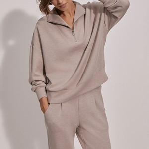 Custom Plus Size <b>Women's</b> <b>Sweatshirt</b> Long Sleeve <b>Women's</b> Drop Shoulder <b>Sweatshirt</b> Pullover <b>Half</b> <b>Zip</b> <b>Women's</b> Hoodies & <b>Sweatshirts</b> - Product Image 5