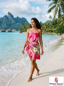 Sarong Polynésien Hawaïen Paréo Floral Léger Tissu de Plage Tropique Couverture Estivale Vêtement Tissé Personnalisé OEM ODM pour Garçons - Product Image 5