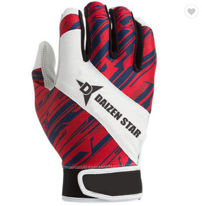 ถุงมือตีเบสบอล Daizen Star สีขาวแดง ฝ่ามือทำจากหนัง ระบายอากาศได้ดี ใช้ได้ทั้งมือซ้ายและขวา ปิดด้วยแถบตีนตุ๊กแก เหมาะสำหรับผู้ใหญ่ทุกเพศ ใช้สำหรับฝึกซ้อม - Product Image 4