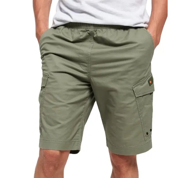 Calça curta cargo masculina personalizada, calça de carga 100% macia e confortável de fábrica direta