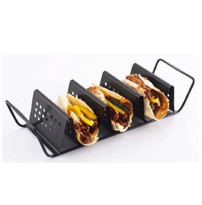 Best Selling Black Color Coated Finished Solid Iron Taco Stand with Simple Design Food Storage Rack for <b>Kitchen</b> <b>Accessories</b> - Product Image 5