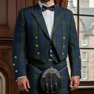 Veste et gilet Prince Charlie en tartan Black Watch écossais pour homme - Product Image 4