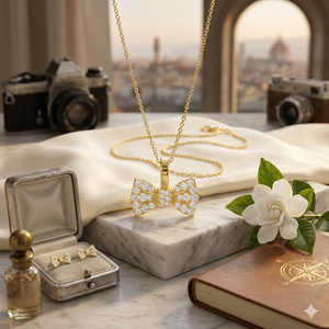 Unisex Children's Trendy 14K <b>Solid</b> <b>Gold</b> Necklace Lab Grown Diamond Charm <b>Pendant</b> Iced Graceful Bowtie Design Custom Fine Jewelry - Product Image 6