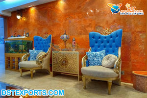 Royal Maharaja Singhasan <b>Chair</b> in Gold Polish <b>Hand</b> Crafted Lion Design Modern Teak Wood Customized Size Durable Home Furniture - Product Image 5