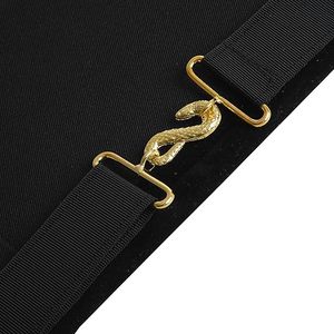 Past Commander Knights Templar Commandery <b>Apron</b> - <b>Black</b> With Gold Fringe Fabric type Leather - Product Image 6