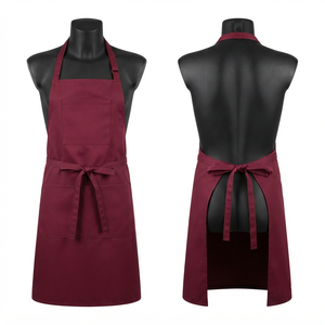 Tablier de Chef Blackhardson Premium en Toile Coton-Polyester 240 GSM, Bordeaux, Fermeture à Boutons Pression Réglable, Unisexe, pour Restaurant et Bar - Product Image 1