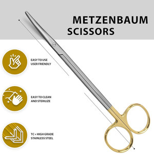 กรรไกร metzenbaum ทางการแพทย์สีทึบเป็นมิตรกับสิ่งแวดล้อมแบบใช้มือน้ำหนักเบาออกแบบได้ตามต้องการ - Product Image 3