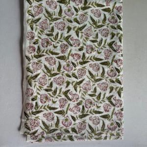 Tela de Algodón Puro para Vestidos de Mujer y Niña, Estampado Floral Hecho a Mano, Tela para Ropa India al por Mayor - Product Image 3