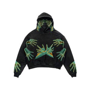 Sudaderas con Capucha Estampadas de Alta Calidad, 400 Gsm, 100% Algodón, para Hombre, al por Mayor, Personalizadas, Estilo Francés, Lavado Ácido, Cortas, para Invierno - Product Image 5