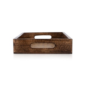 Handmade Eco-Friendly Solid Wood Square Serving Tray with Handles Classic Design for Kitchen Dining Coffee Table Use - Product Image 4