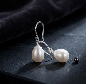 White Pearl <b>Earrings</b> 6 Inch <b>Long</b> 925 Sterling <b>Silver</b> 18K Gold Plated Trendy <b>Earrings</b> Everyday Wear At Wholesale Price - Product Image 2