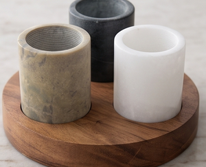 Ensemble sel et sucre faits à la main avec base en bois – Outils de cuisine durables pour herbes et épices – Essentiels élégants pour la table de cuisine - Product Image 5