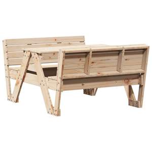 Table de pique-nique en bois de pin massif pour enfants, avec plusieurs sièges, idéale pour les jeux et le plaisir en plein air - Product Image 2