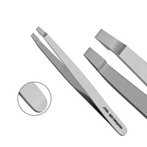 Pinza para Cejas de 4 Pulgadas con Punta Plana Clásica, Depiladora de Precisión, Pinza de Belleza de Acero Inoxidable, Estilo Alemán, Profesional - Product Image 1