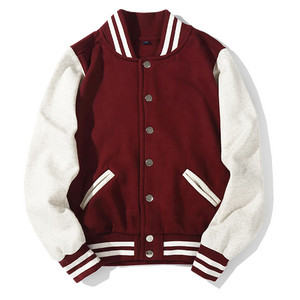 แจ็คเก็ตเบสบอลโพลีเอสเตอร์แบบกำหนดเองสำหรับทุกเพศขายส่ง แจ็คเก็ต Letterman แบบเปล่า แจ็คเก็ต Varsity หนังแกะแท้ - Product Image 2
