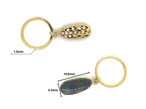 Anillo de Diamantes Chapado en Oro de 18K para Hombre con Detalles de Diamantes, Engaste Ovalado, Estilo Glamuroso Vintage, Joyería con Piedras Preciosas para Uso Diario - Product Image 2